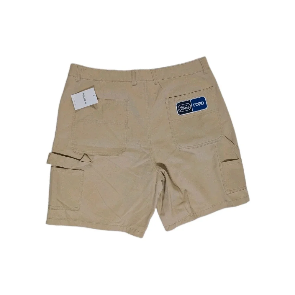 Ford x Forever 21 Men's Size 36 Khaki Carpenter Utility Shorts NWT Logo Patch